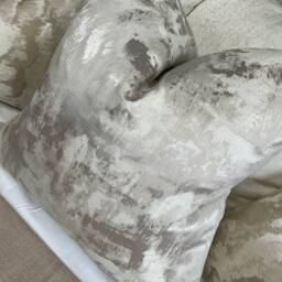 Champagne Pillow Cover, Luxury Cushion Designer Fabric Clarke & Tessere - Double Sided, Throw Cover For Sofa Or Bed - thumbnail 2