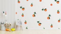 Orange Fruit Wall Decals Kids Nursery Decor, PVC-Free Vinyl - 42-Pack - thumbnail 1