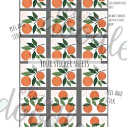 Orange Fruit Wall Decals Kids Nursery Decor, PVC-Free Vinyl - 42-Pack - thumbnail 2