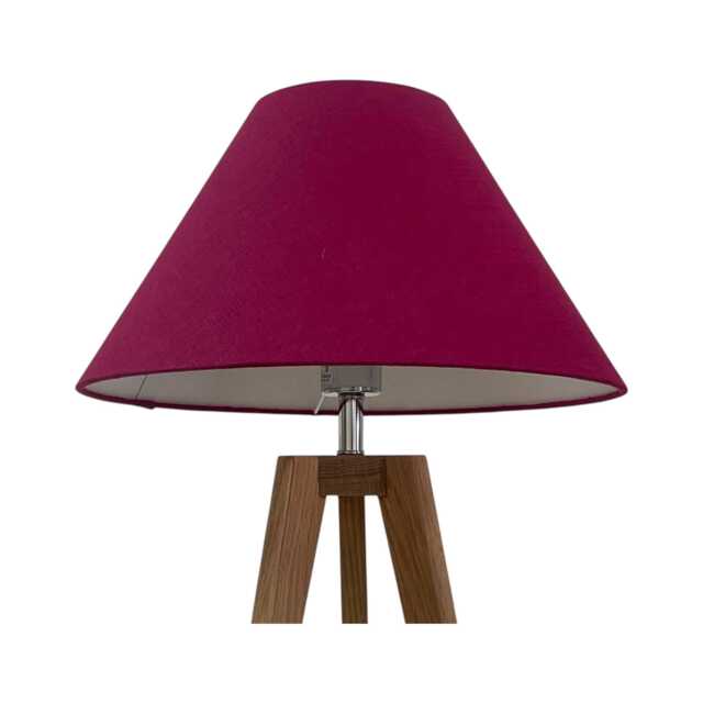Raspberry Pink Textured 100% Linen Tapered Coolie Lampshade - image 1