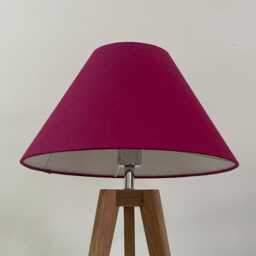 Raspberry Pink Textured 100% Linen Tapered Coolie Lampshade - thumbnail 2
