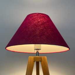 Raspberry Pink Textured 100% Linen Tapered Coolie Lampshade - thumbnail 3