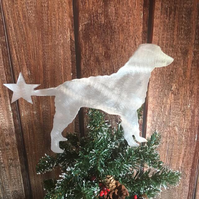 Curly Coated Retriever, Dog Christmas Tree Topper, Wall Hanging Or Yard Stake, Holiday Decoration, Aluminum, Metal Dog, Lover Gift - image 1