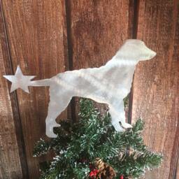 Curly Coated Retriever, Dog Christmas Tree Topper, Wall Hanging Or Yard Stake, Holiday Decoration, Aluminum, Metal Dog, Lover Gift - thumbnail 1