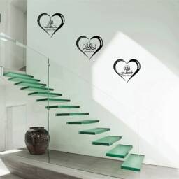 Tasbih Islamic Wall Sticker - Subhanallah Alhamdulillah Allahu Akbar Dhikr Decal Muslim Home Decor in Heart Border - thumbnail 2