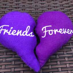 Best Friends, Friends Forever, Split Heart Cushions, Valentines Gift, Gift For Friend Pillow - thumbnail 3