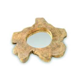 Small Teak Tree Slice Round Wall Mirror 40cm - thumbnail 4