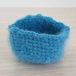 Decorative Knitted Pot Mini Home Basket Hand Crafted Vase Airplant Handmade Bowl Crochet Pod Fluffy Decoration - thumbnail 2