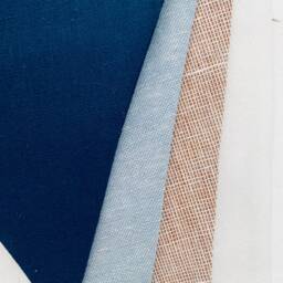 Linen Bunting - Navy & Jute Fabric Baby Shower Nursery Decor Wall Hanging Room Birthday Garland - thumbnail 3