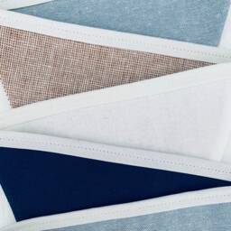 Linen Bunting - Navy & Jute Fabric Baby Shower Nursery Decor Wall Hanging Room Birthday Garland - thumbnail 2