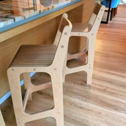 Handmade Plywood Bar Stool Scandinavian Design Kitchen Chair, 80cm - thumbnail 2