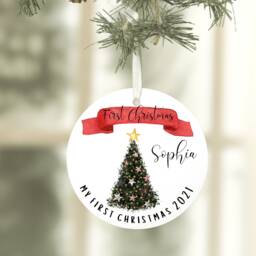 Baby First Christmas Bauble, Baby's 1st Christmas, Bauble For New Baby, Gift Grandson Granddaughter - thumbnail 1