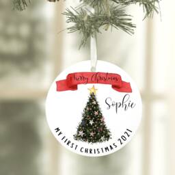 Baby First Christmas Bauble, Baby's 1st Christmas, Bauble For New Baby, Gift Grandson Granddaughter - thumbnail 2