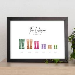 Personalised Family Welly Boot Print - Custom Wall Art Print Autumn Sprint Family Home - thumbnail 3