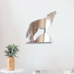 Wolf Acrylic Mirror Wall Art - Custom Sizes, Shapes & Colours - thumbnail 2