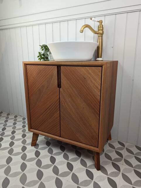 The Abbotsford/A Handmade Solid Hardwood Bathroom Vanity Unit in The Mid Century Modern Style - image 1