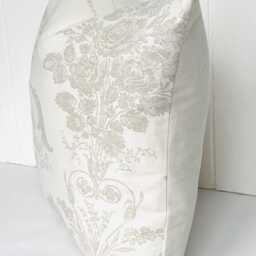 Laura Ashley Josette Dove Grey Off White Cushion, Backed With Austen White. Handmade Zip Fastening - thumbnail 2
