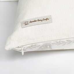 Laura Ashley Josette Dove Grey Off White Cushion, Backed With Austen White. Handmade Zip Fastening - thumbnail 3
