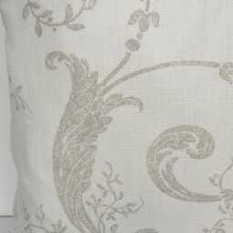 Laura Ashley Josette Dove Grey Off White Cushion, Backed With Austen White. Handmade Zip Fastening - thumbnail 4