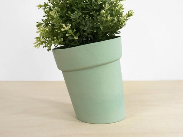 Distorted Stoneware Planter, Modern Skew Design, Handmade in Netherlands - image 1