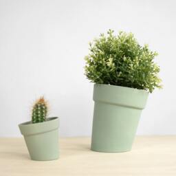 Distorted Stoneware Planter, Modern Skew Design, Handmade in Netherlands - thumbnail 4