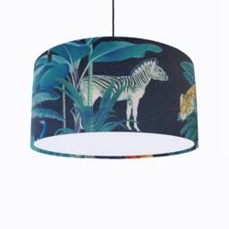 Tropical Safari Animal Lampshade in Velvet With White Lining - thumbnail 2