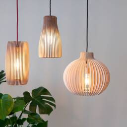 Hanging Lamp Elza, Wooden Made Of Birch Veneer By Rafinesse & Tristesse - thumbnail 2