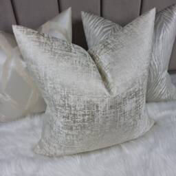 Kidman Cream Cushion Cover Double Sided Glamorous Boutique Style Modern Sofa Bed Pillow Cover Silver Specks - thumbnail 4