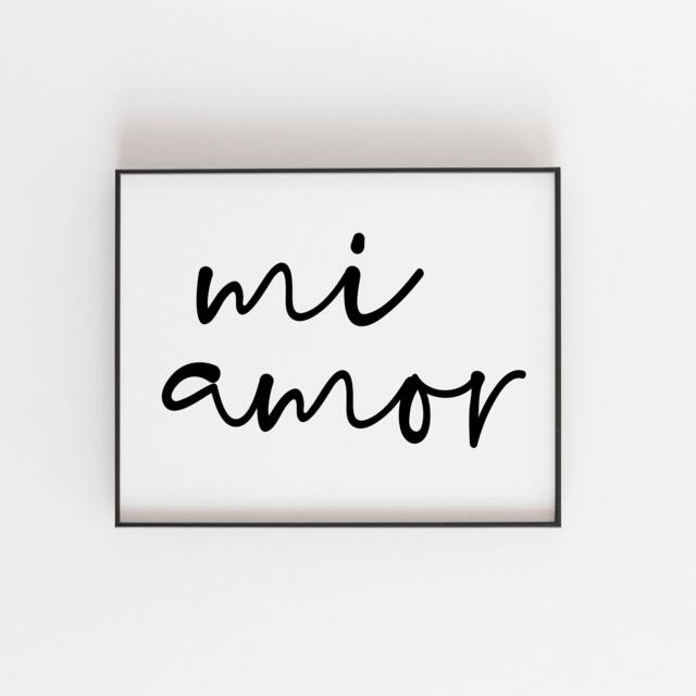 Mi Amor Print - Romantic Spanish Wall Art, Bold Love Quote For Couples, Bedroom Decor, Valentine's Gift, Latino Home Couples - image 1