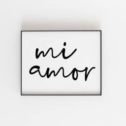 Mi Amor Print - Romantic Spanish Wall Art, Bold Love Quote For Couples, Bedroom Decor, Valentine's Gift, Latino Home Couples - thumbnail 1