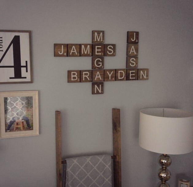 "Scrabble Tile Wall Art/Tiles Custom Colors/ 3.5""x3.5" - image 1