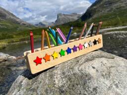 Pencil Hero With Stars, Wooden Holder, Personalized Back To School Gift, First Day Of Children's Box, Stars - thumbnail 1