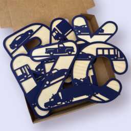 Wooden Car Name Sign - Personalised Plaque Custom Decor Theme Nursery Wall Art Vehicle - thumbnail 1