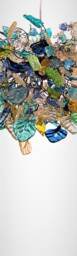 Hanging Chandeliers With Sea Color & Yellow Flowers Leaves For Dining Room , Living Room Or Bedroom - thumbnail 2