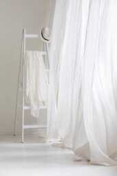 Ethereal Linen Curtains, Bed Drape, Linen Curtain Panel, Light & Transparent Muslin in Off White, Window Decoration