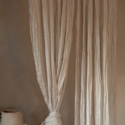 Ethereal Linen Curtains, Bed Drape, Linen Curtain Panel, Light & Transparent Muslin in Off White, Window Decoration - thumbnail 3