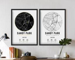 Exeter Chiefs Sandy Park Stadium Map Prints & Frame Unique Gift - Rugby Decor Dad Granddad Uncle Brother Son Union For Him Poster Christmas - thumbnail 1