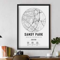 Exeter Chiefs Sandy Park Stadium Map Prints & Frame Unique Gift - Rugby Decor Dad Granddad Uncle Brother Son Union For Him Poster Christmas - thumbnail 3