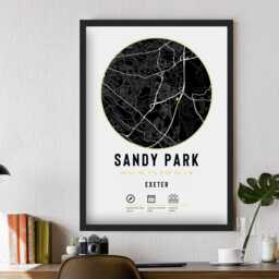 Exeter Chiefs Sandy Park Stadium Map Prints & Frame Unique Gift - Rugby Decor Dad Granddad Uncle Brother Son Union For Him Poster Christmas - thumbnail 2