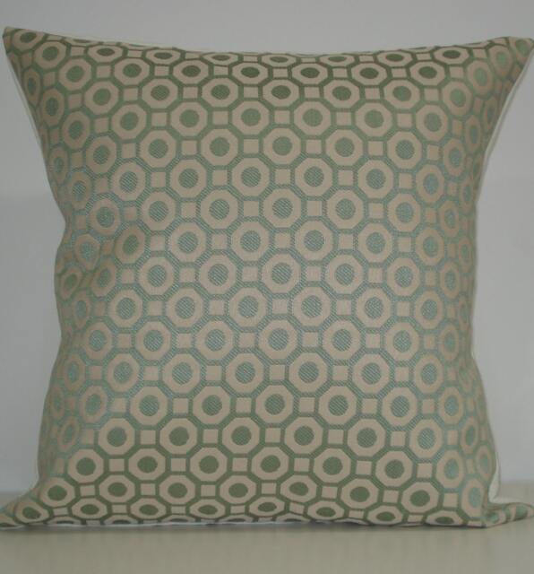 New 18x18 Inch Designer Handmade Pillow Cases in Aqua Graphic Pattern