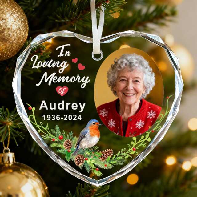 Personalised Memorial Christmas Bauble, Baubles Ornaments Tree Decorations, in Loving Memory Xmas Ornament For Your Loved Ones - image 1