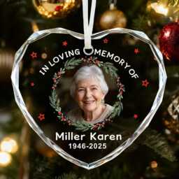 Personalised Memorial Christmas Bauble, Baubles Ornaments Tree Decorations, in Loving Memory Xmas Ornament For Your Loved Ones - thumbnail 2