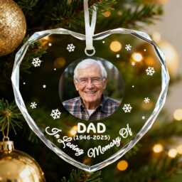 Personalised Memorial Christmas Bauble, Baubles Ornaments Tree Decorations, in Loving Memory Xmas Ornament For Your Loved Ones - thumbnail 3
