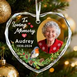 Personalised Memorial Christmas Bauble, Baubles Ornaments Tree Decorations, in Loving Memory Xmas Ornament For Your Loved Ones - thumbnail 1