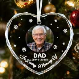 Personalised Memorial Christmas Bauble, Baubles Ornaments Tree Decorations, in Loving Memory Xmas Ornament For Your Loved Ones - thumbnail 4