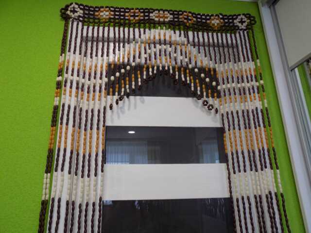 Boho Wooden Beaded Curtain, Doorway Entrance Decor - image 1