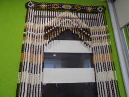 Boho Wooden Beaded Curtain, Doorway Entrance Decor - thumbnail 1