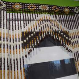 Boho Wooden Beaded Curtain, Doorway Entrance Decor - thumbnail 3