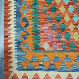 Classic Kilim Rug, Handmade Artisan Afghan Turkish Scandinavian Navajo Bohemian Wool Flatweave Multicolour Rug 124x82 cm - thumbnail 4