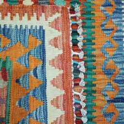 Classic Kilim Rug, Handmade Artisan Afghan Turkish Scandinavian Navajo Bohemian Wool Flatweave Multicolour Rug 124x82 cm - thumbnail 3
